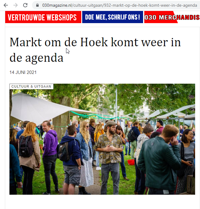 Marktomde hoek in 030magazine.nl